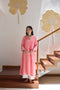 PINTUCKS BACK YOKE KURTA - PINK CO-ORD SET (2PC SET)