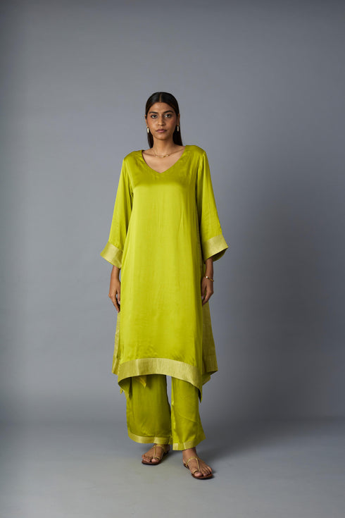 KAMAL CO-ORD SET -LIME GREEN (SET OF TWO )