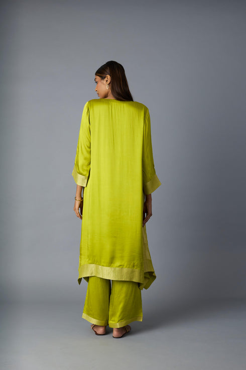 KAMAL CO-ORD SET -LIME GREEN (SET OF TWO )