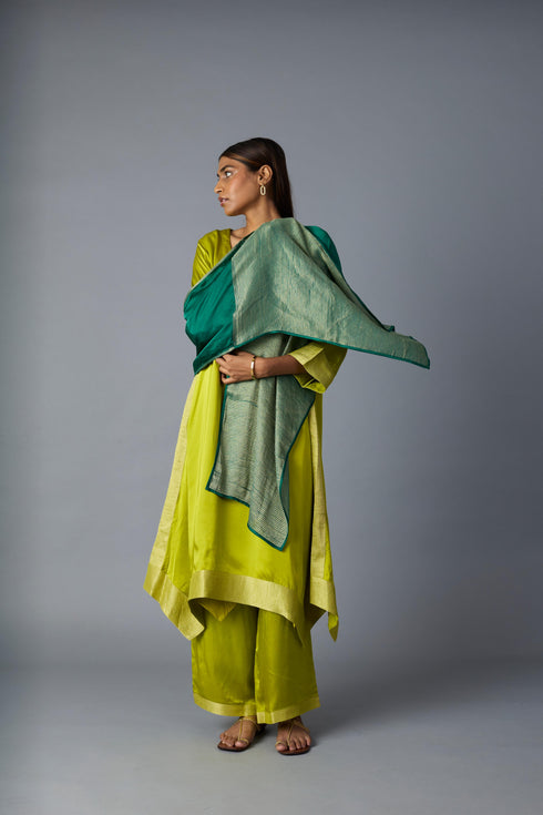 KAMAL CO-ORD SET -LIME GREEN (SET OF TWO )