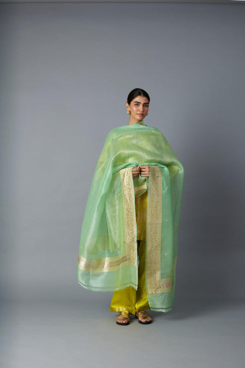 HAZARA CO-ORD SET YELLOW (SET OF TWO )