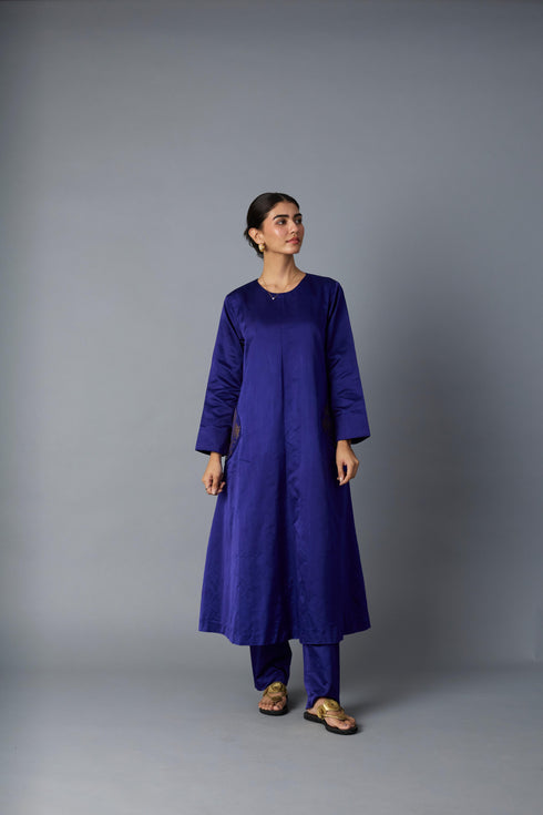 GEET SILK KURTA SET ROYAL BLUE (SET OF TWO )
