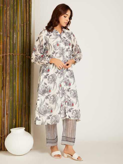 LINEN CO-ORD SET GREY