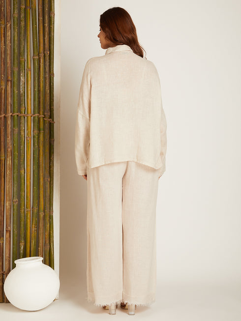LINEN CO-ORD SET LIGHT BEIGE