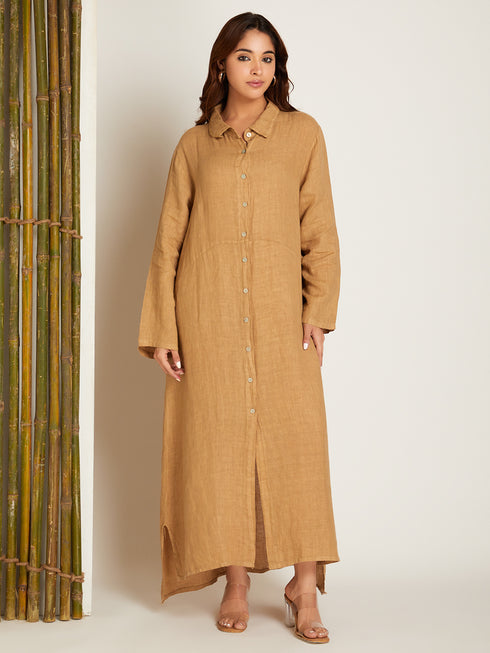 BUTTONED FRONT SHIRT DRESS