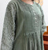 FRONT PINTUCKS AND BACK YOKE KURTA - GREEN