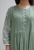 FRONT PINTUCKS AND BACK YOKE KURTA - GREEN