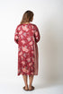 STRIPES AND FLORAL DRESS - MAROON