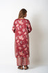 FLORAL AND STRIPES CO-ORD SET - MAROON