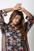 FLORAL AND STRIPES CO-ORD SET - BLACK
