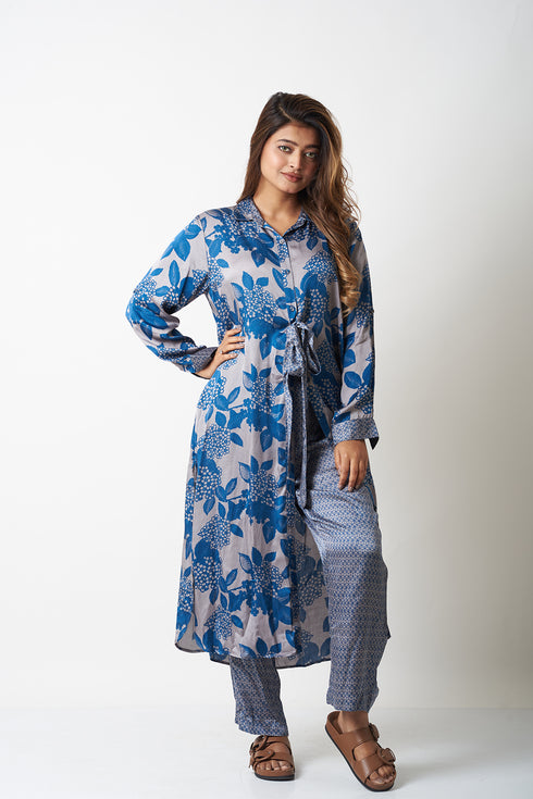 TIE UP CO-ORD SET - BLUE