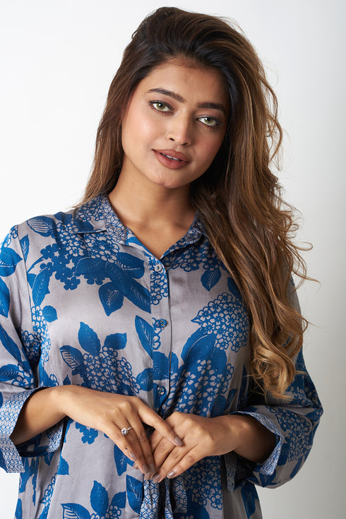 TIE UP CO-ORD SET - BLUE