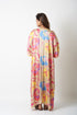 SIDE GATHERED LONG KAFTAN - MULTICOLOUR