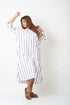 STRIPED SHIRT DRESS WITH YELLOW PATTI