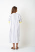 STRIPED SHIRT DRESS WITH YELLOW PATTI