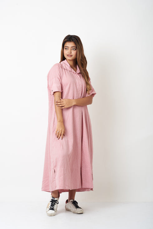 SHIRT DRESS - PINK