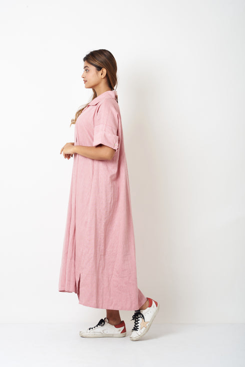 SHIRT DRESS - PINK