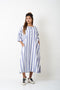 BLUE STRIPE LONG SHIRT DRESS