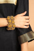 METALLIC YOKE DRESS