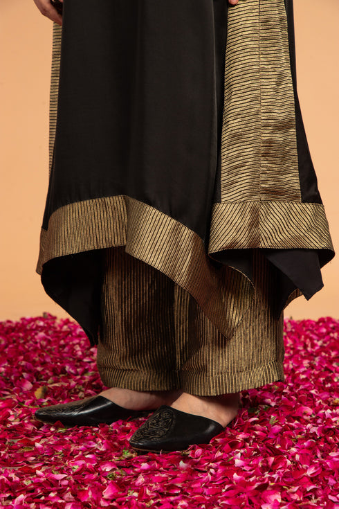 KAMAL ASYMMETRICAL  TUNIC- BLACK