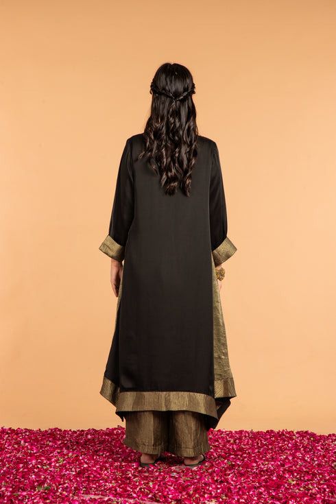 KAMAL ASYMMETRICAL  TUNIC- BLACK
