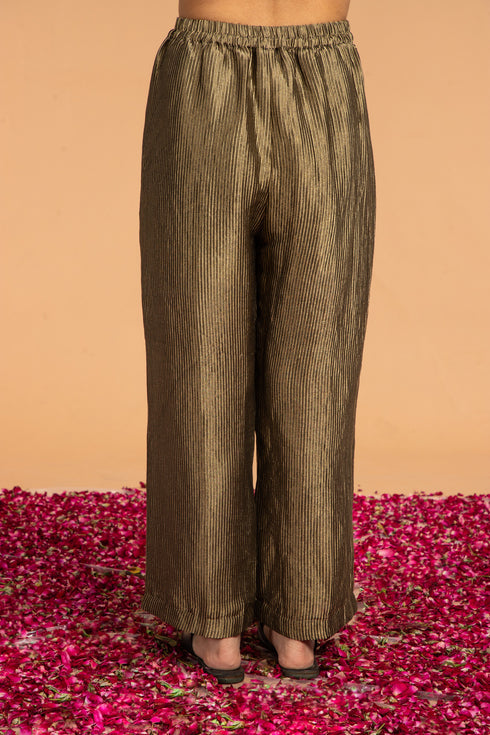 STRIPED ZARI PANTS - BLACK