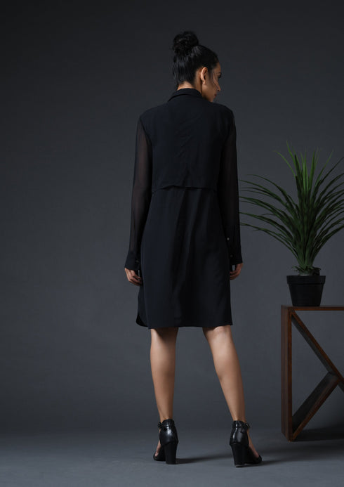 BLACK SHIRT DRESS