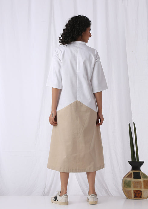 DRAPED PANEL DRESS