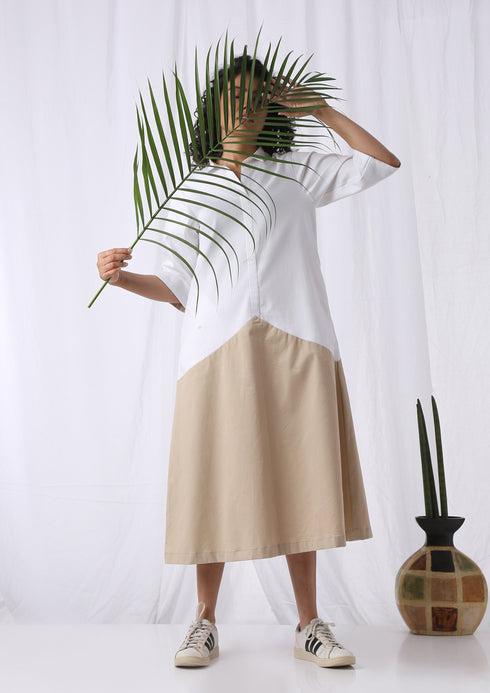 DRAPED PANEL DRESS