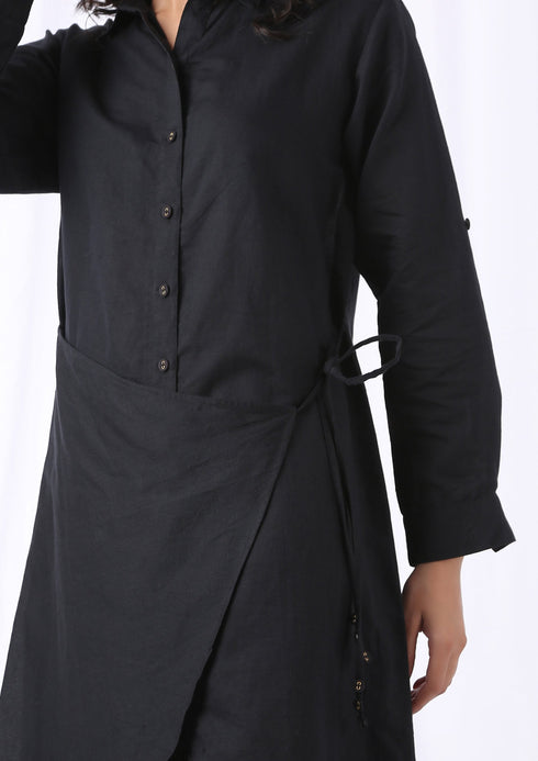 FLAP WRAP LONG TUNIC