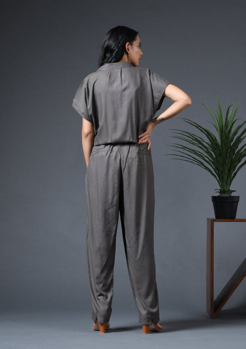 TIE BELT JUMPSUIT