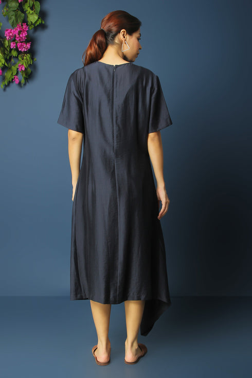 FRONT KNOT DRAPE DRESS