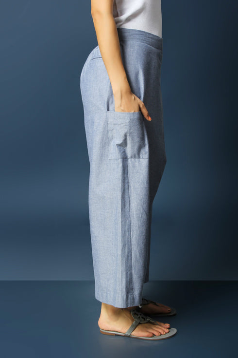 FLAP FRONT TIE BELT PANTS