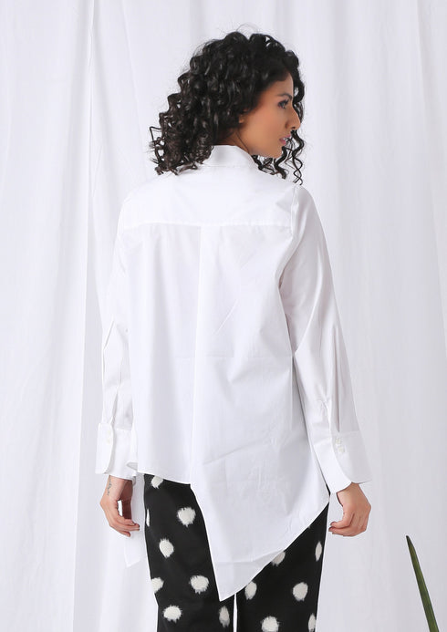 HIGH LOW POINTED SHIRT