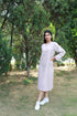 CROSS PLACKET STRIPED TUNIC