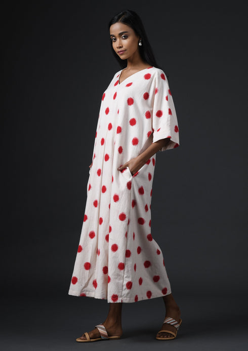 RED POLKA DRESS