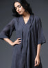 ROBE DRESS-CHARCOAL