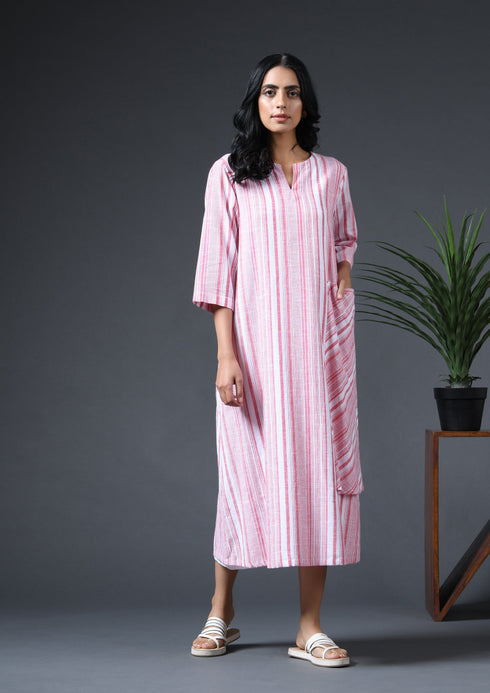 WRAPAROUND POCKET DRESS-TANGERINE