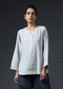 THREE BUTTON TOP- ECRU