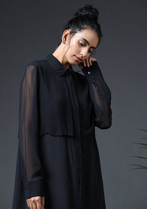 BLACK SHIRT DRESS