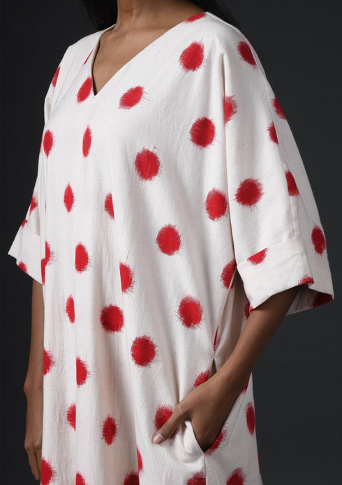 RED POLKA DRESS