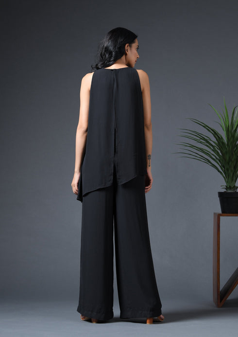 SLEEVELESS LAYERED JUMPSUIT