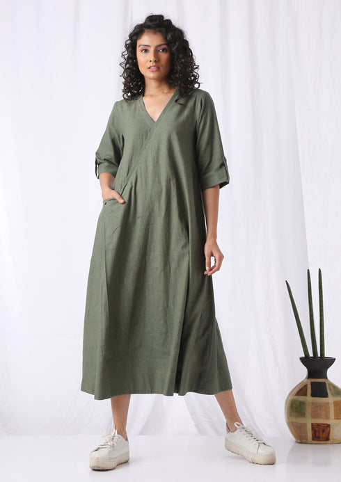 SLOUCHY DRESS - OLIVE