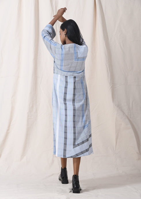 STRIPED ZIPPER DRESS