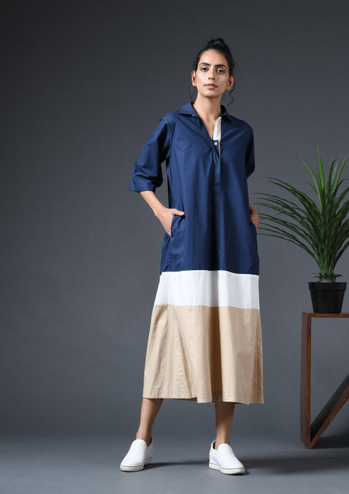 TRICOLOUR WEEKEND DRESS