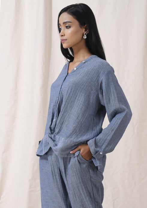 TWIST KNOT TOP- BLUE