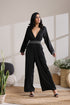 BELTED CHECK JUMPSUIT