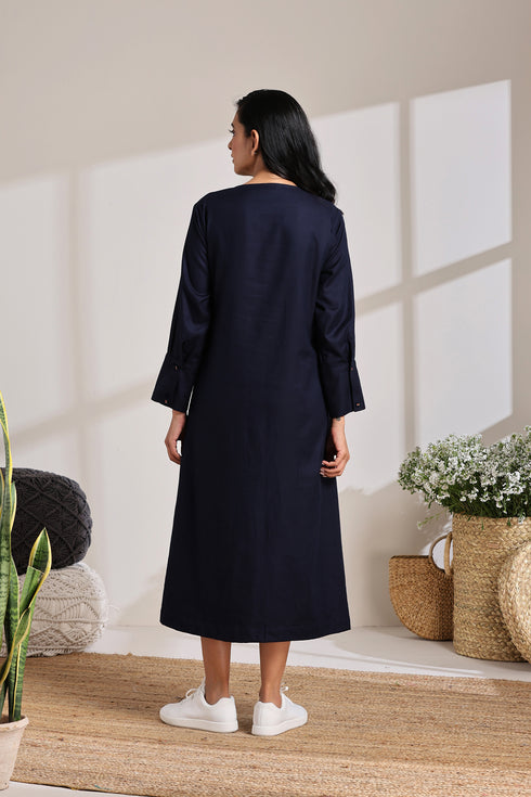 TAPE PLACKET DRESS