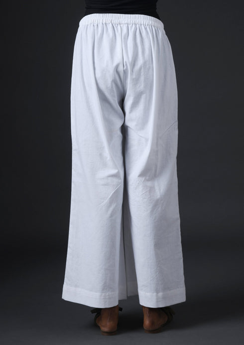 WIDE LEG PANTS-WHITE