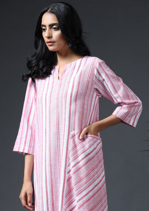 WRAPAROUND POCKET DRESS-TANGERINE